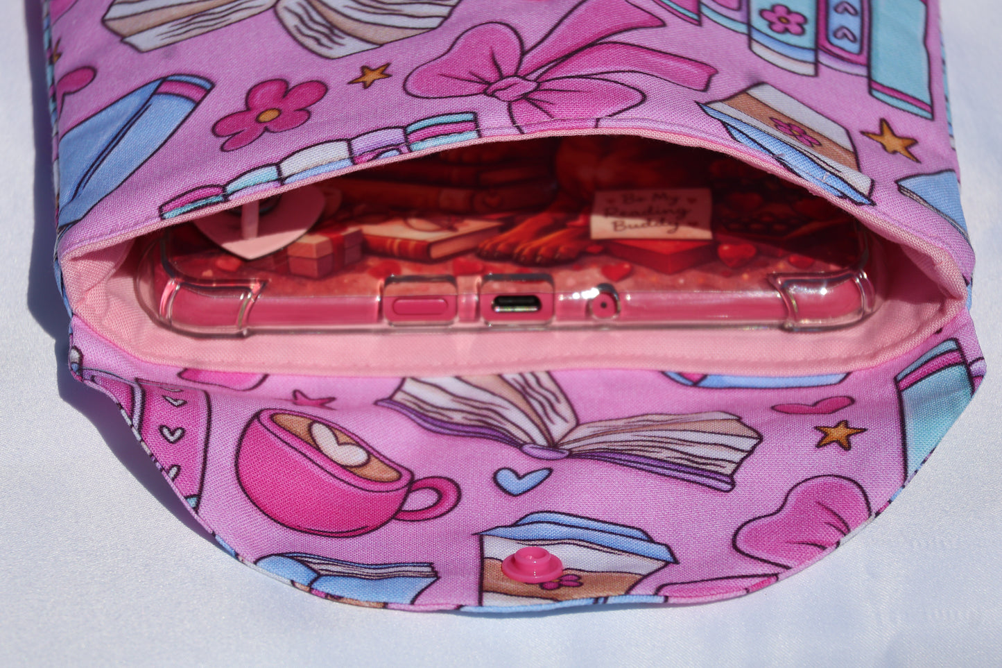 Pink Bookish Bows Kindle Sleeve